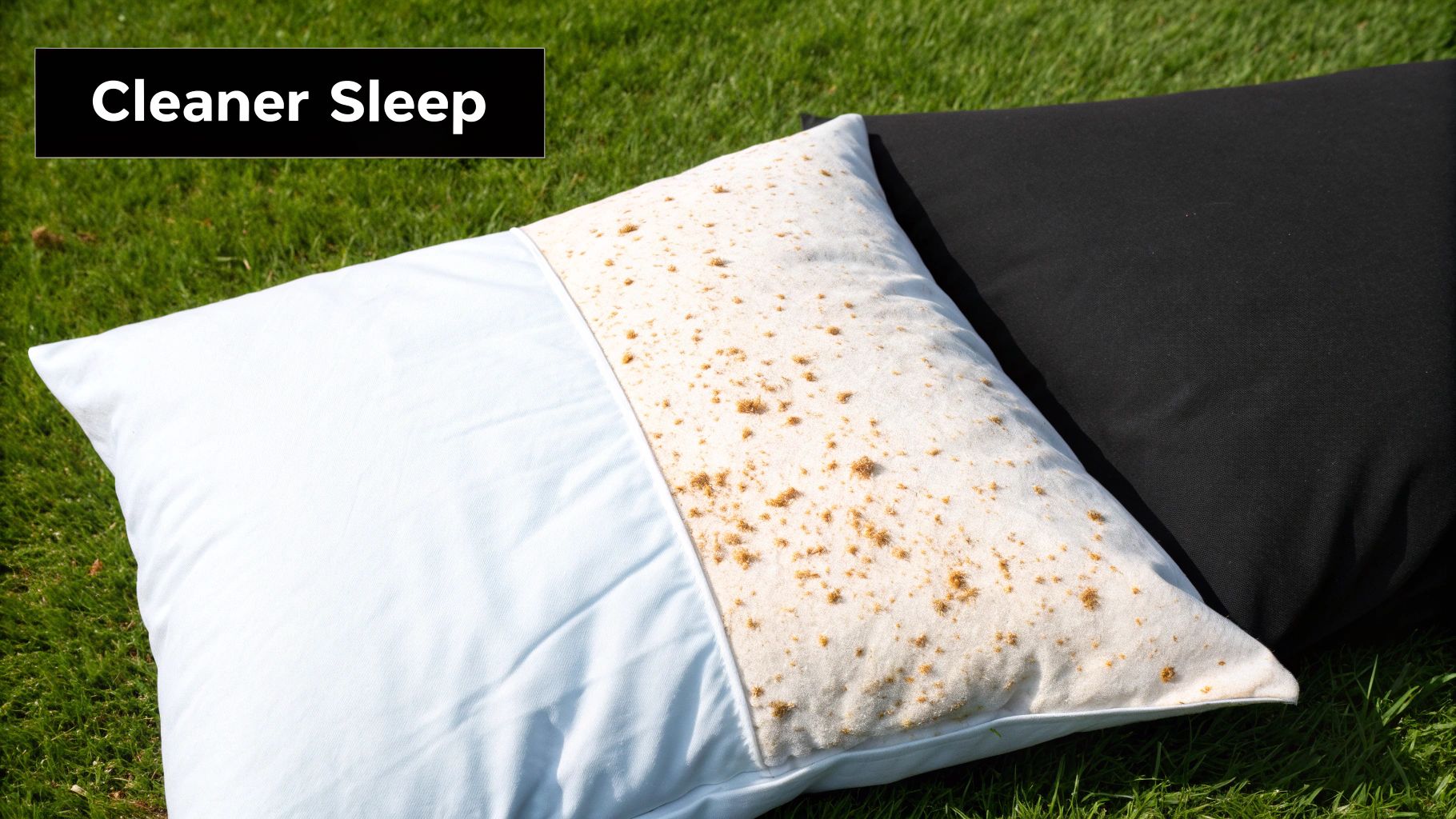 Microscopic view of pillow contaminants