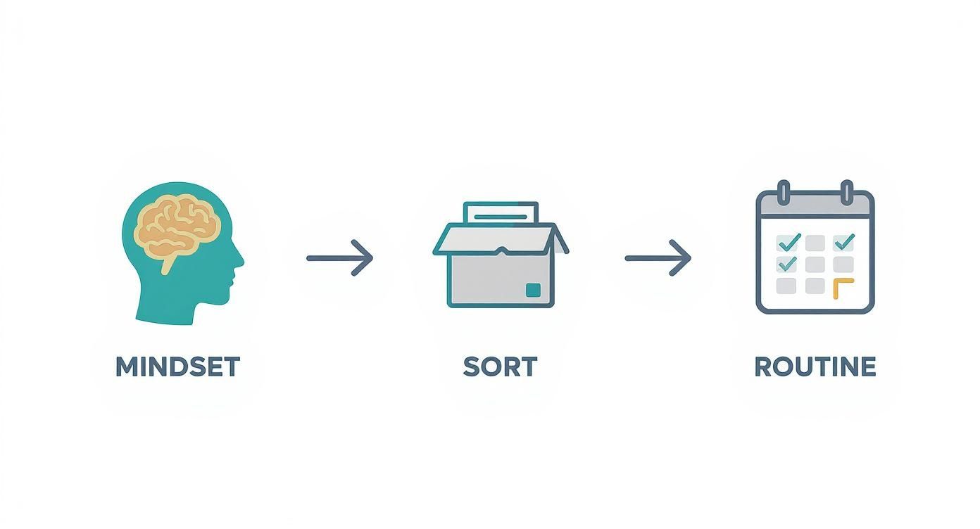 Infographic about how to declutter bedroom