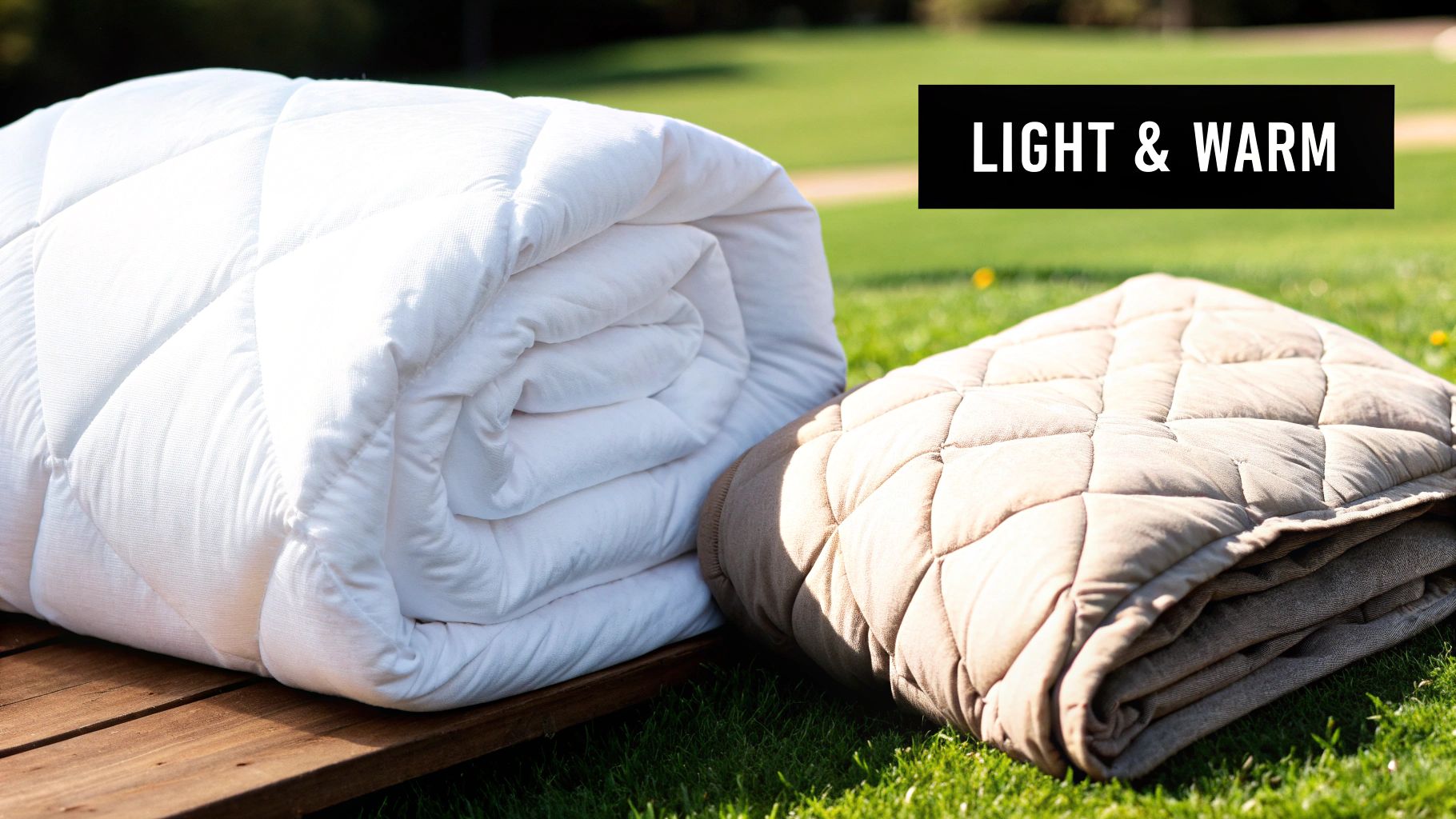 A cosy, warm quilt draped over a bed
