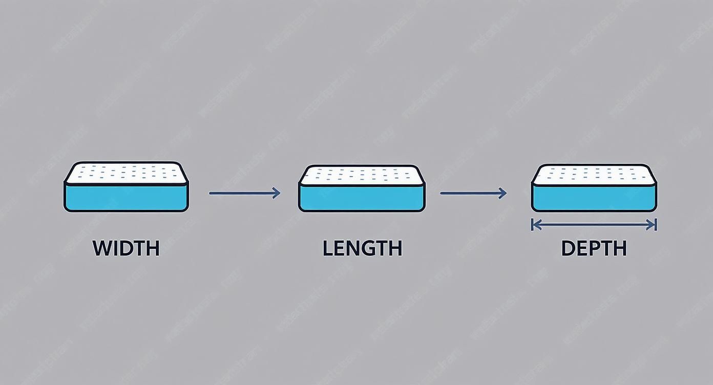 Infographic about measurements of double bed quilt cover
