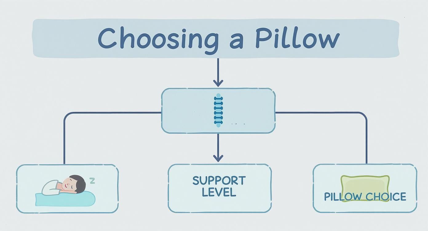 Infographic about how to choose pillows