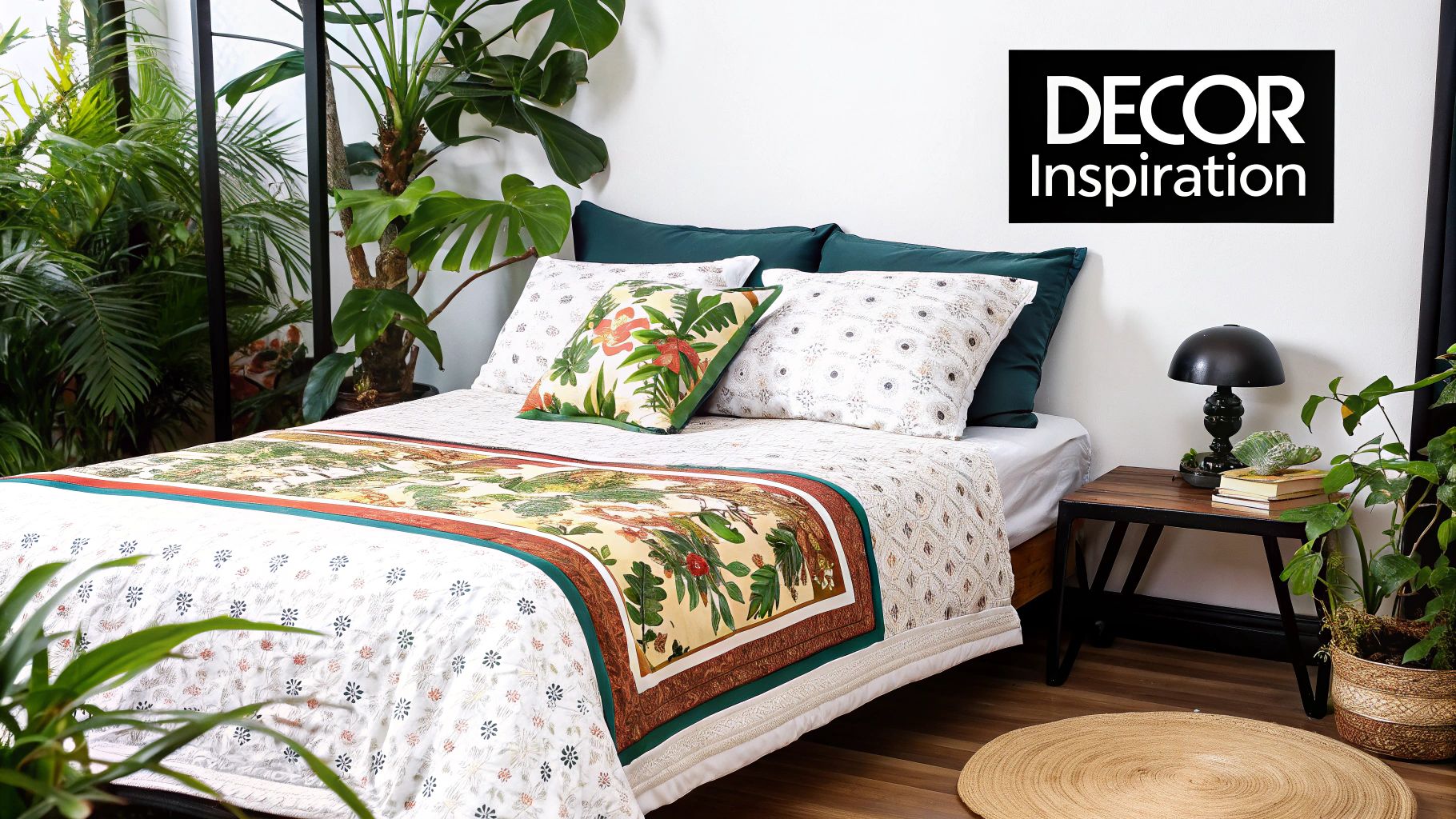 A beautifully styled king single bed with layered cushions, a textured throw, and a crisp quilt cover.