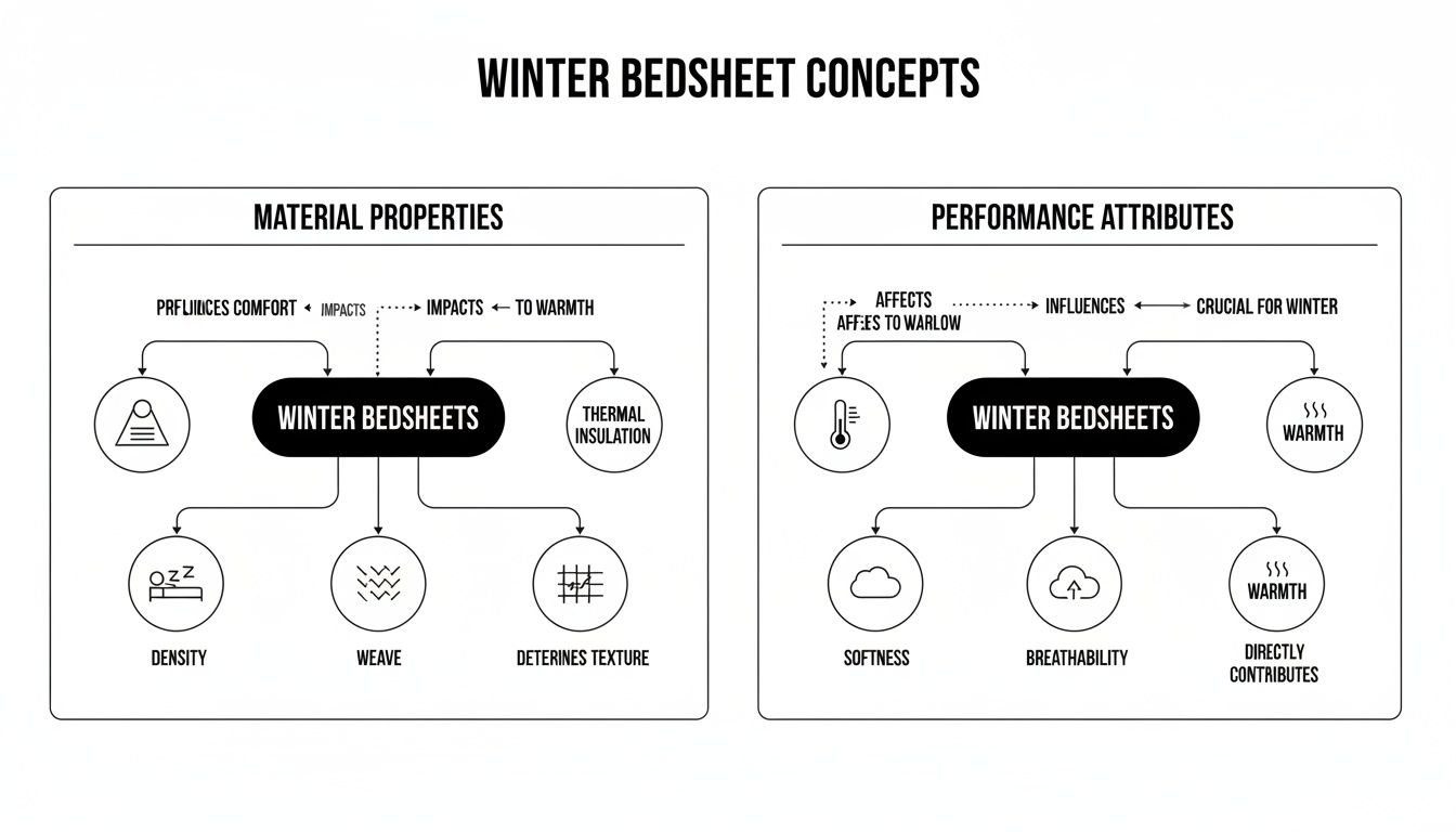 Infographic about bedsheet for winter