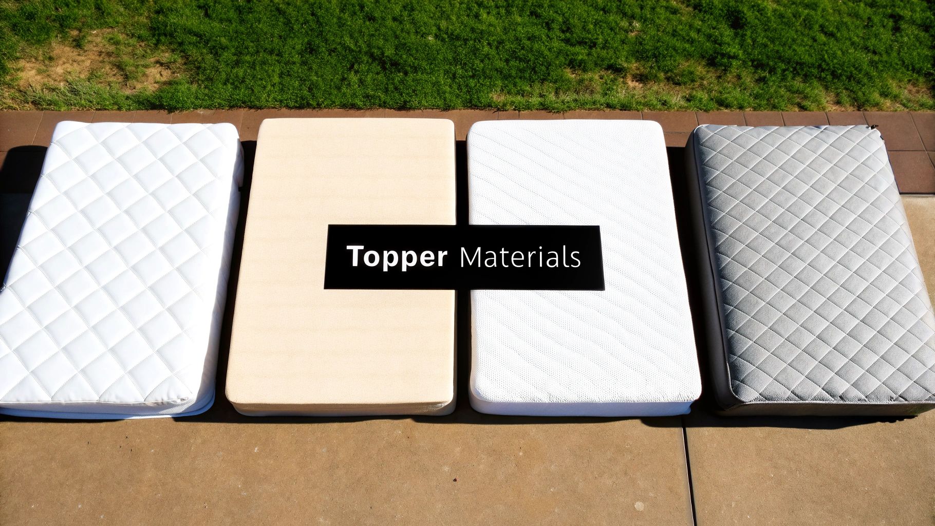 A hand pressing into a memory foam mattress topper, showing its contouring properties.