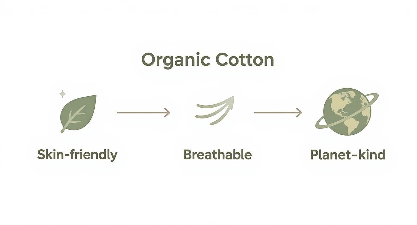 Infographic about organic cotton bedding sets