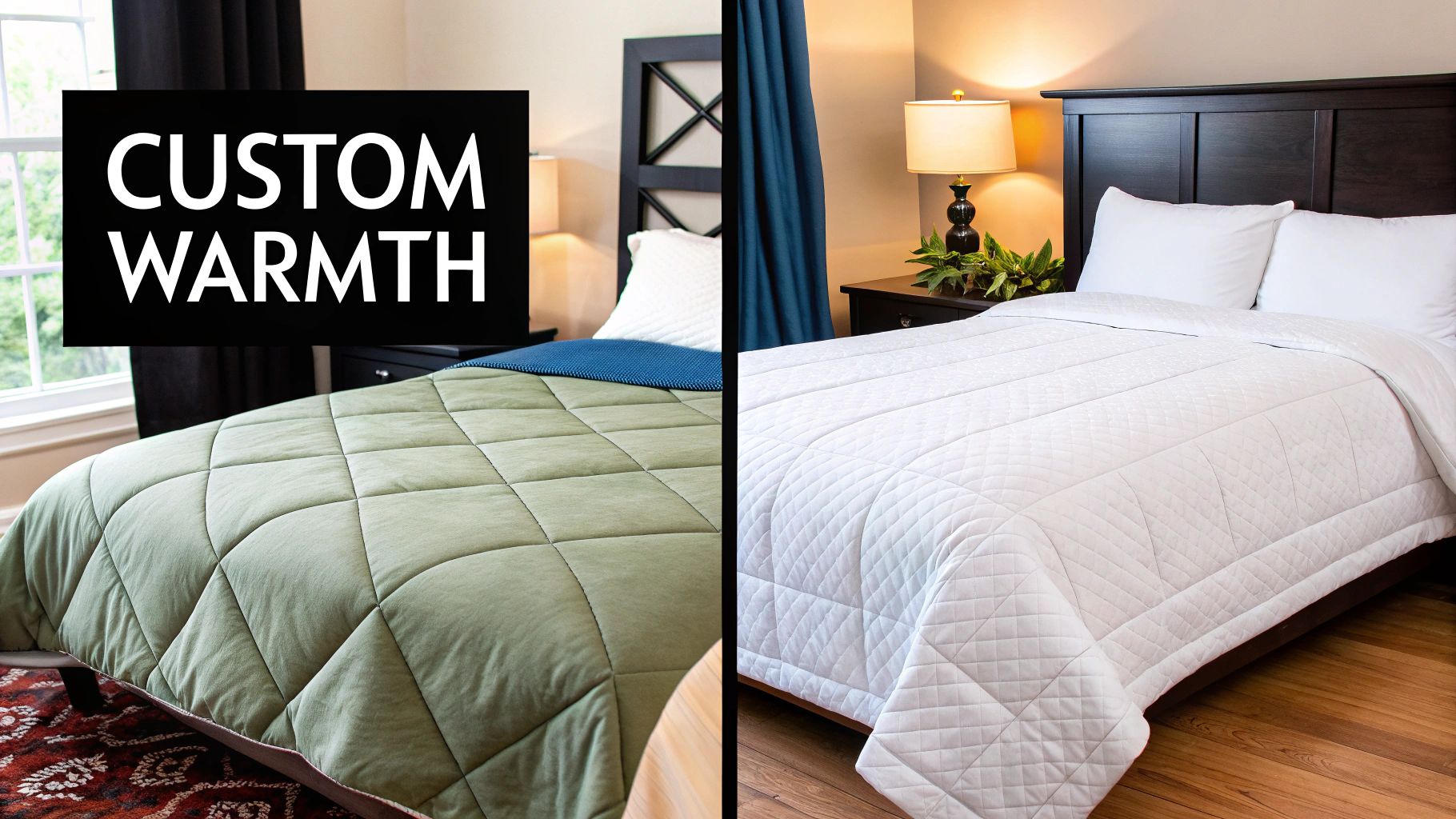 A person sleeping cosily under a warm comforter