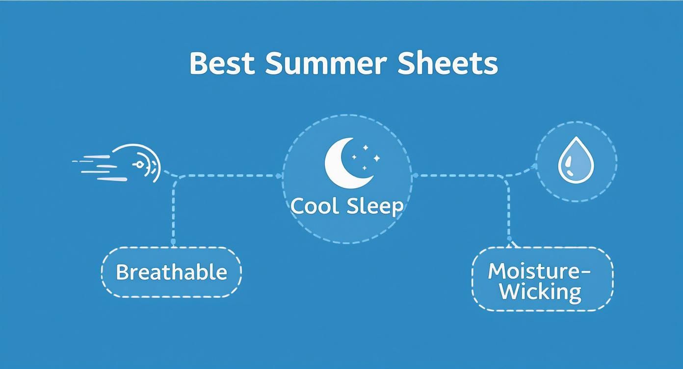 Infographic about best sheets for summer