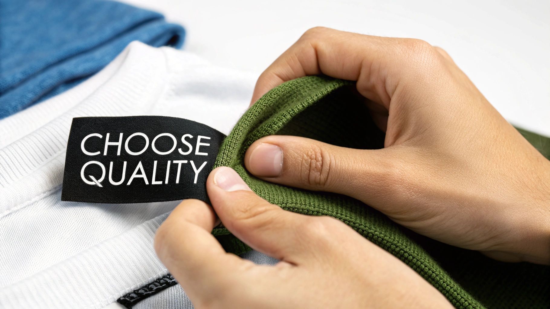 A close-up shot of high-quality cotton jersey fabric, showing its smooth, tight knit.