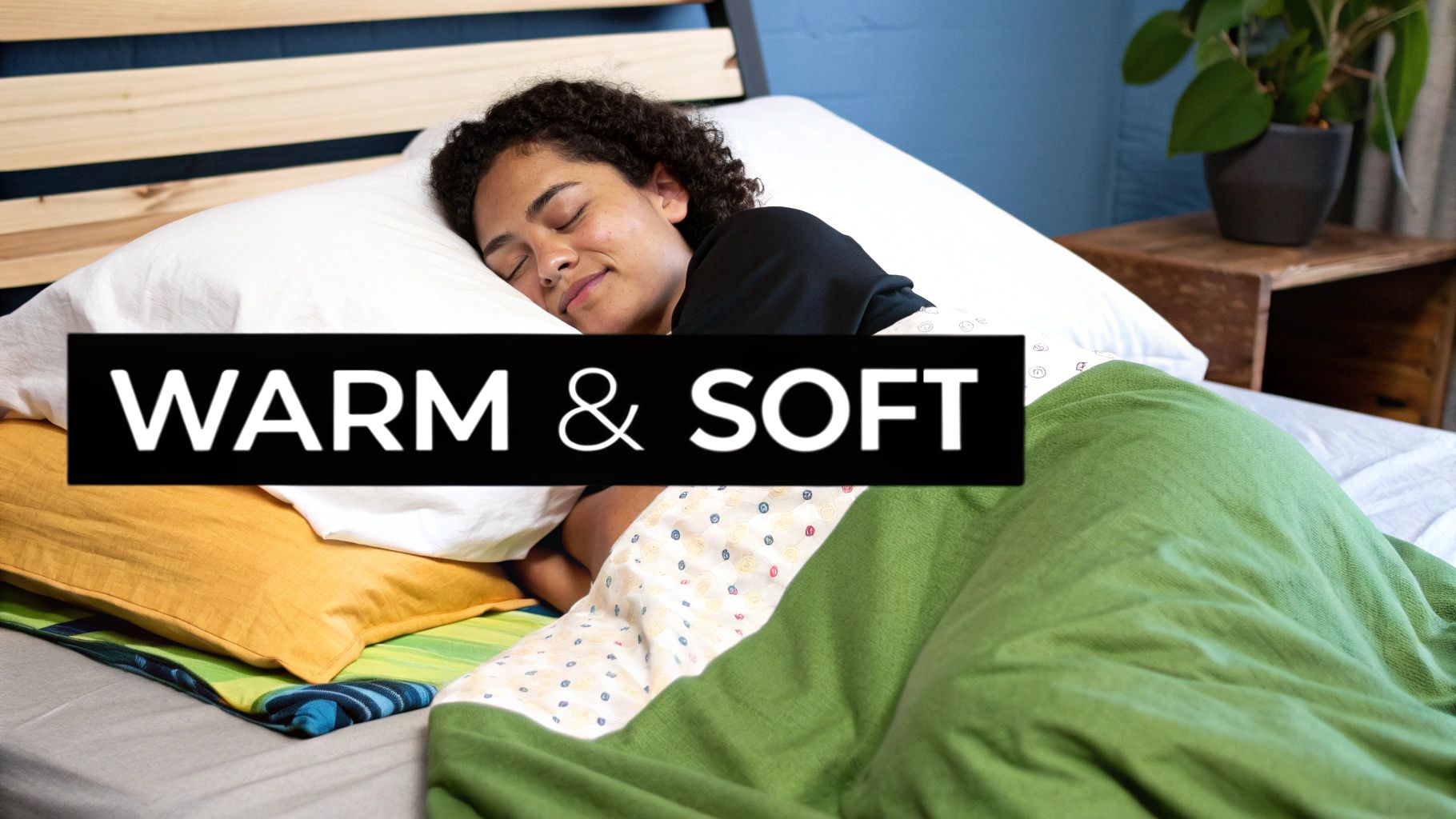 A cosy and inviting bed made with soft, extra deep brushed cotton fitted sheets.