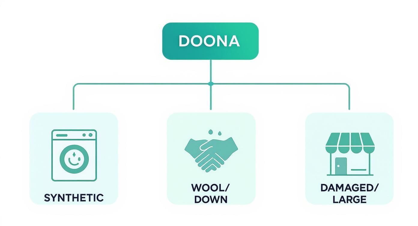 Infographic about how to clean a doona