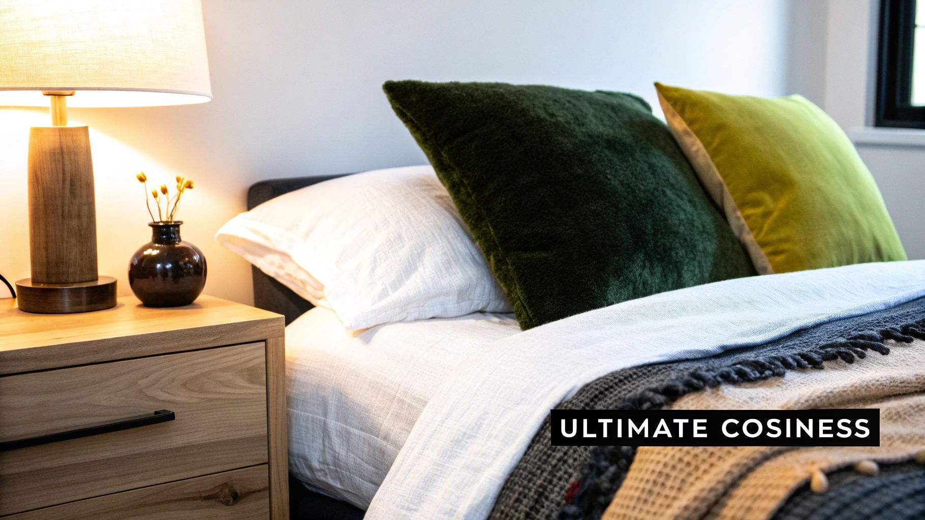 A neat and organised bedroom with smart storage solutions
