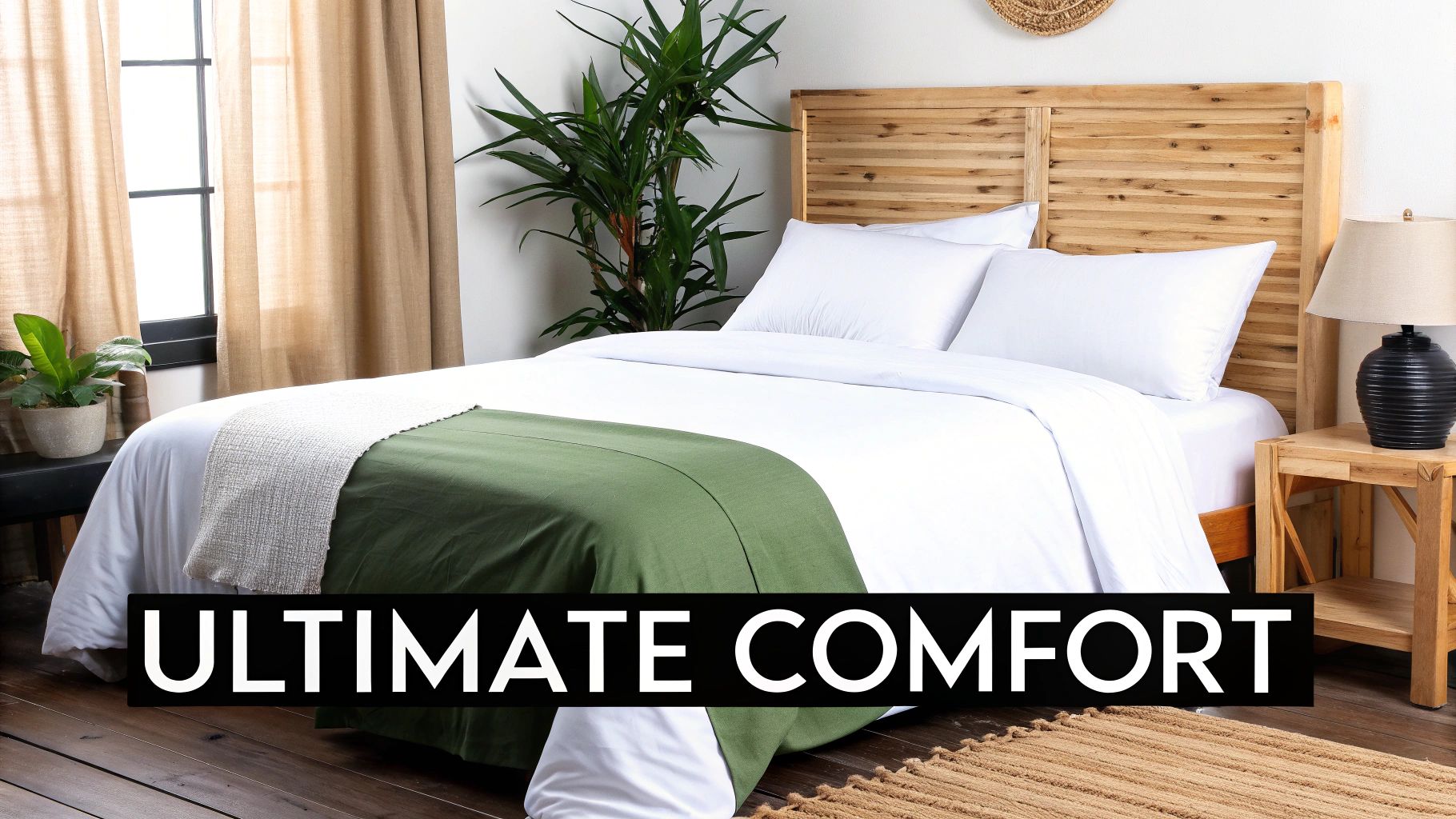 Luxurious bamboo sheets draped on a bed