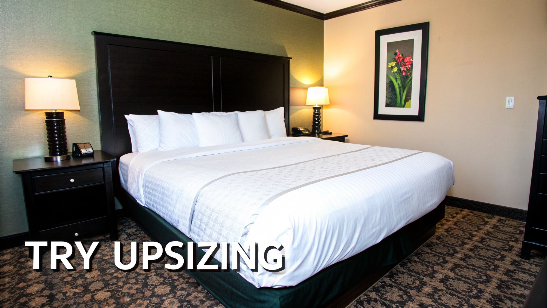 A luxurious, oversized duvet draping elegantly over the sides of a queen bed.