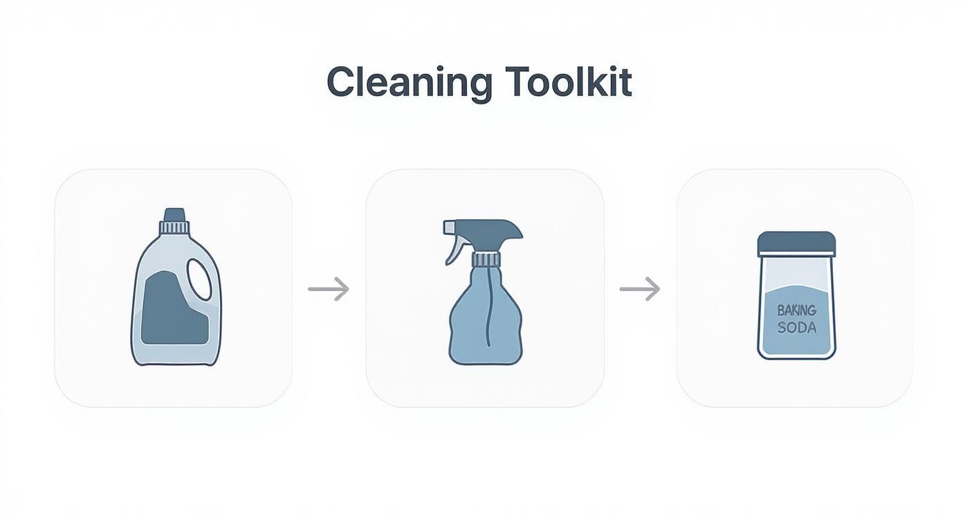 Infographic about how to clean a mattress cover