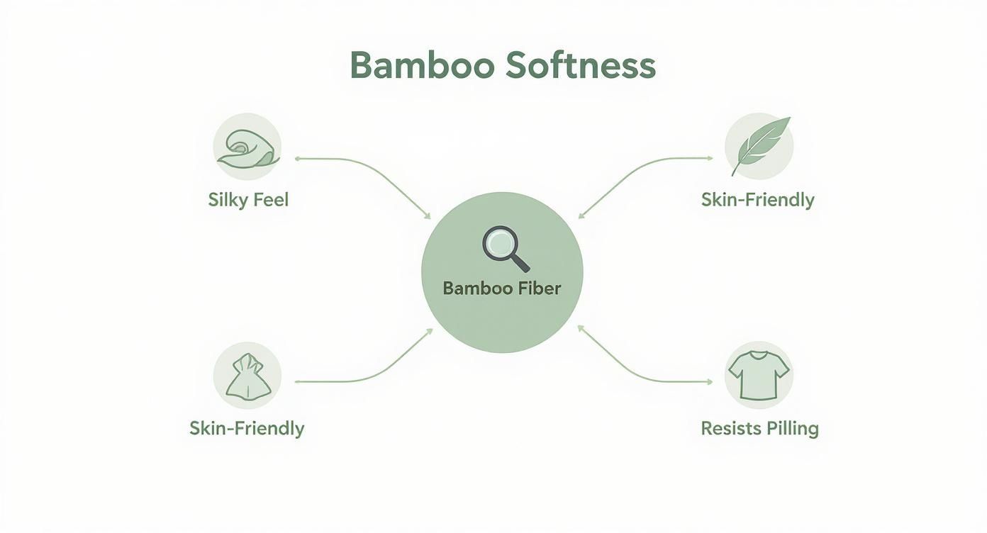 Infographic about benefits of bamboo sheets