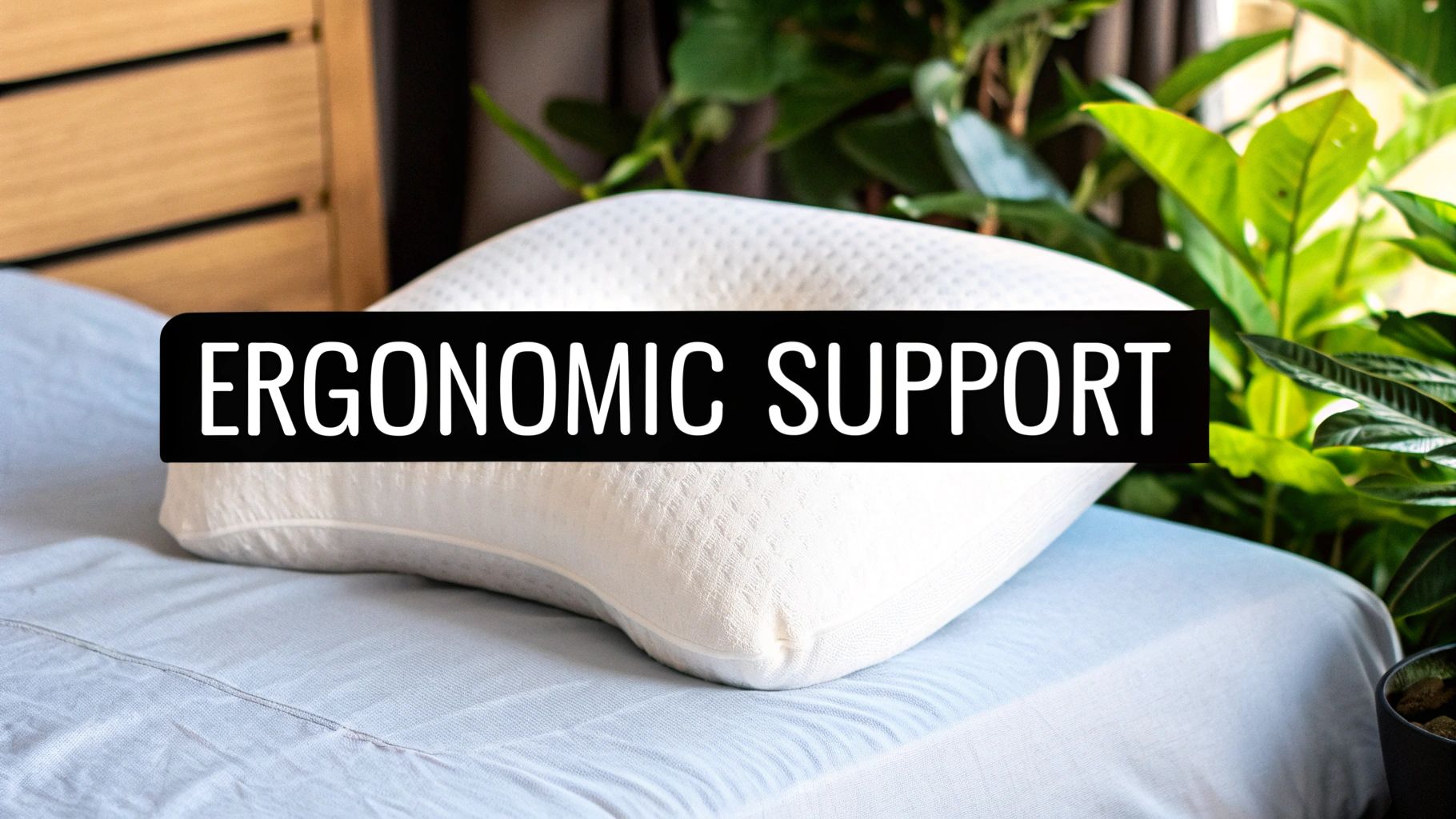 Person sleeping on an ergonomic pillow