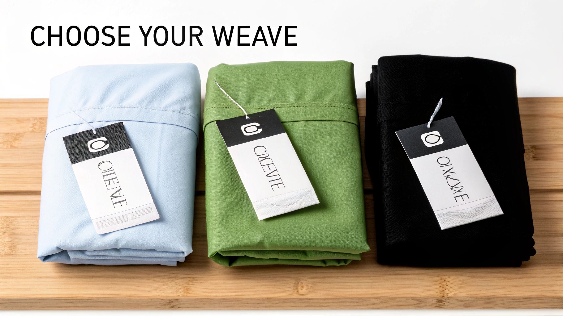 A neatly made bed with organic cotton bedding in a well-lit bedroom