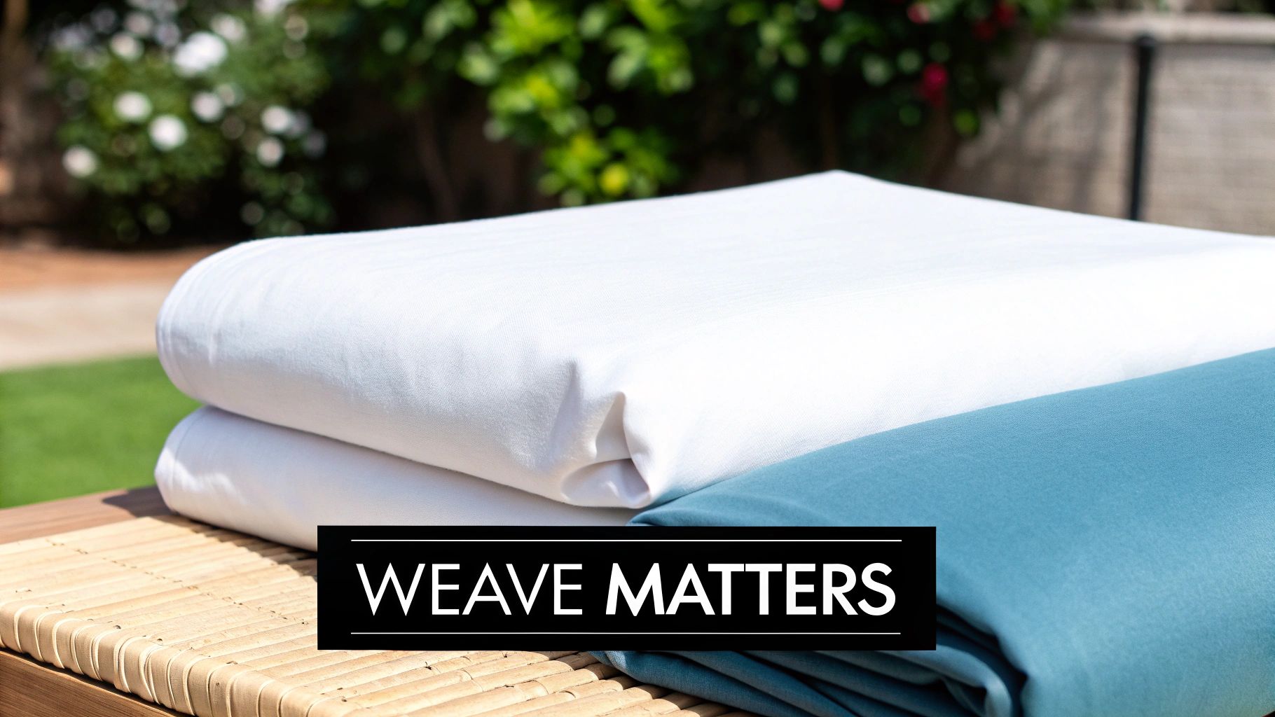 Close-up of a light, breathable sheet fabric weave.