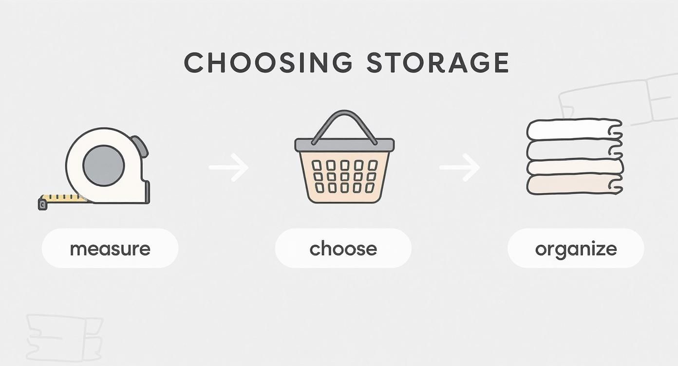 Infographic about how to organise linen cupboard