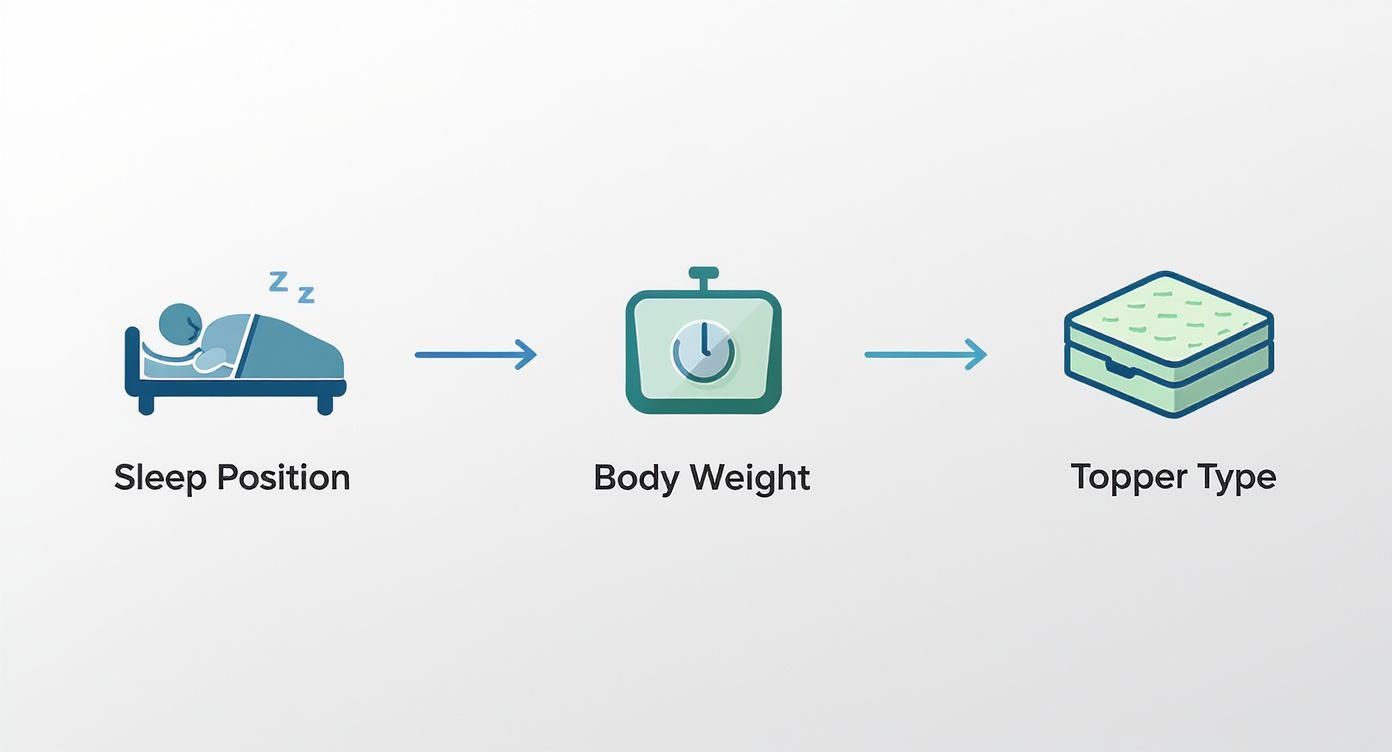Infographic about best mattress topper for back pain