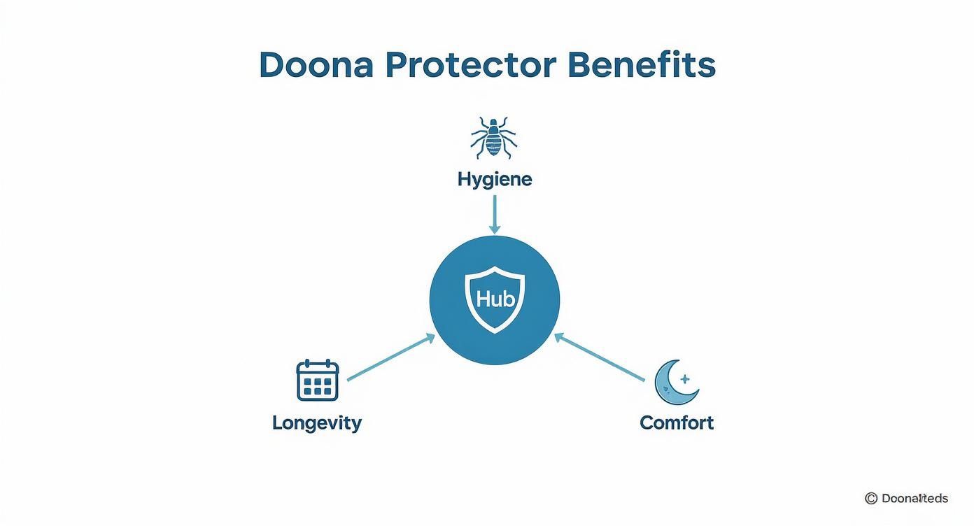 Infographic about quilt protector waterproof