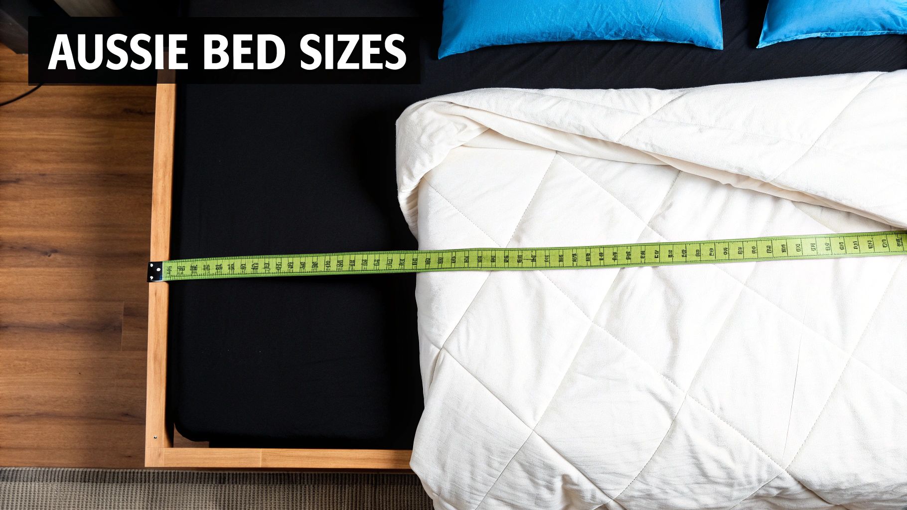 Close-up of a neatly made bed with a stylish comforter set.