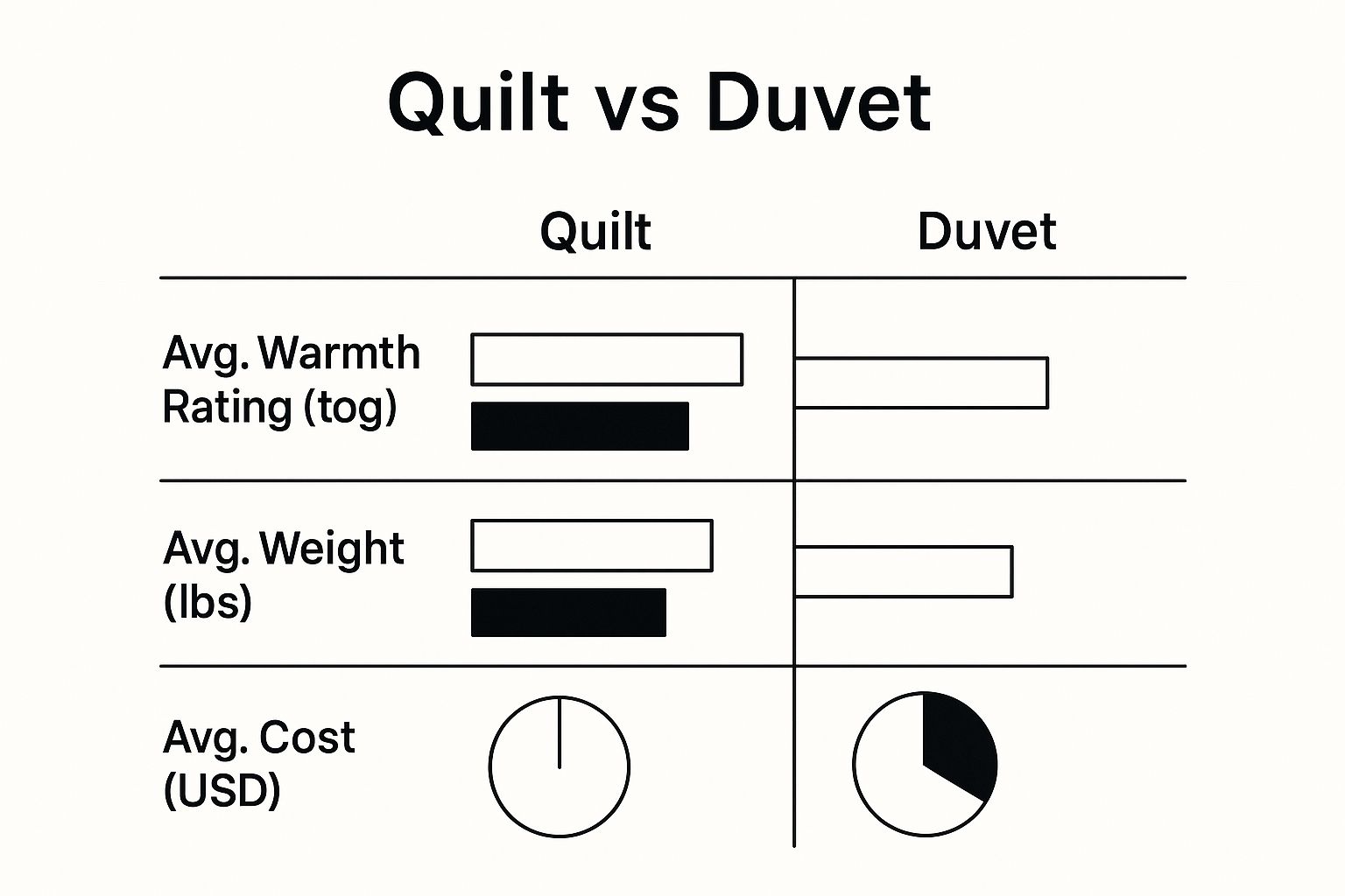 Infographic about quilt vs duvet