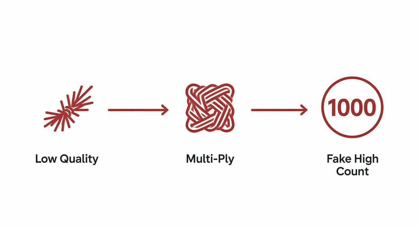 Infographic about good thread count on sheets