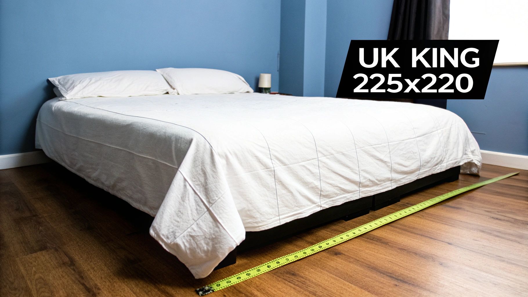 A neatly made bed with a white duvet, pillows, and a grey throw blanket in a bright, modern bedroom.