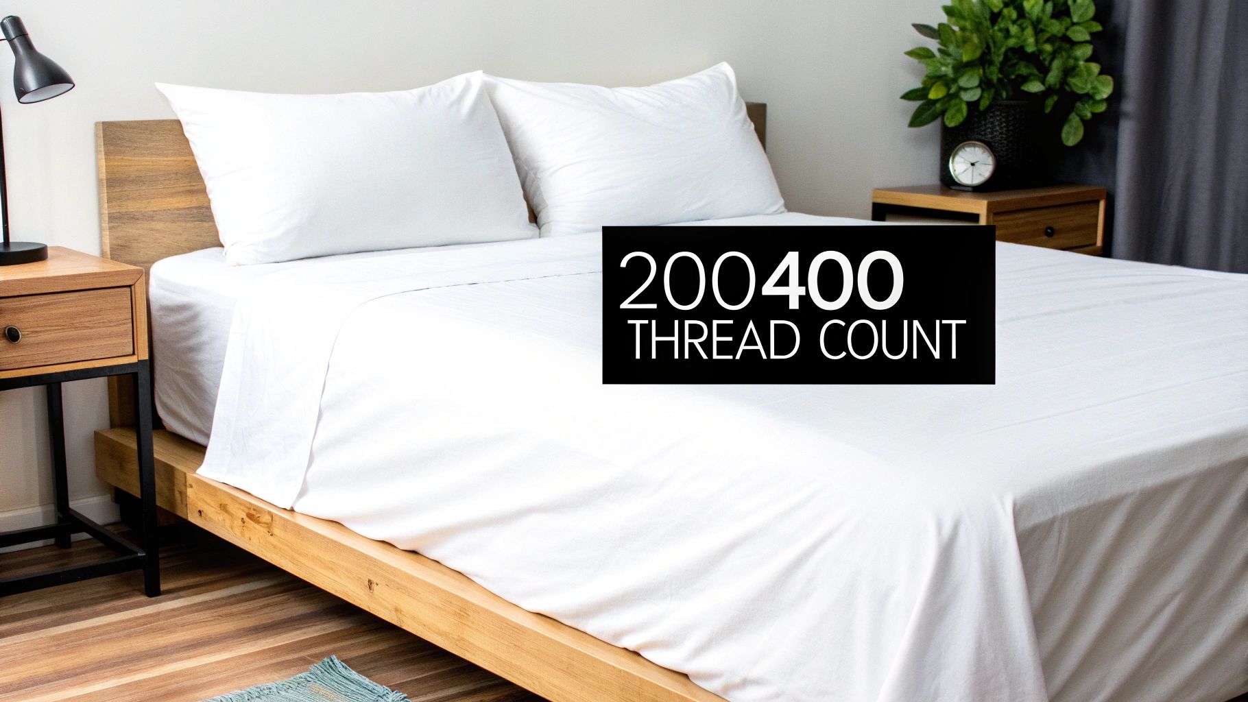 Close-up of neatly folded, high-quality bed sheets with a soft texture.