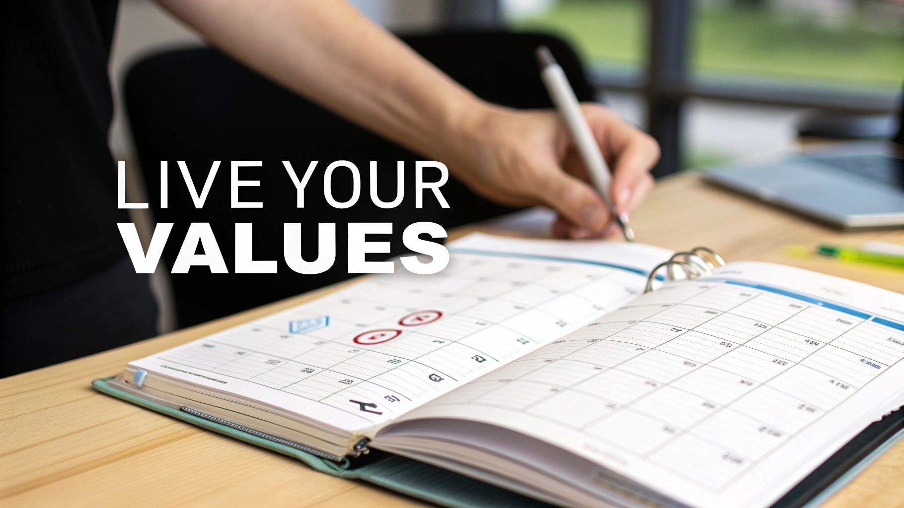A person's hands holding a small, vibrant plant, symbolizing the daily nurturing of one's values.