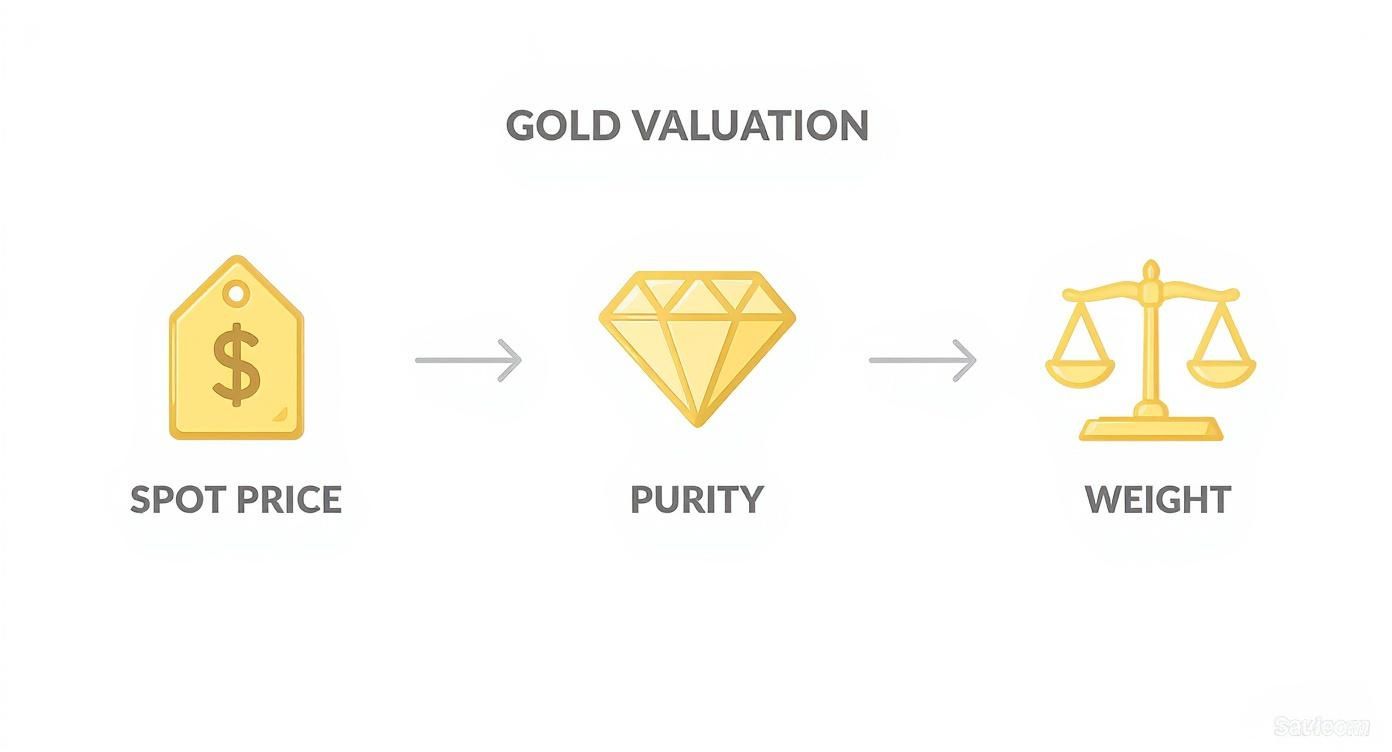 Infographic about how to calculate gold price