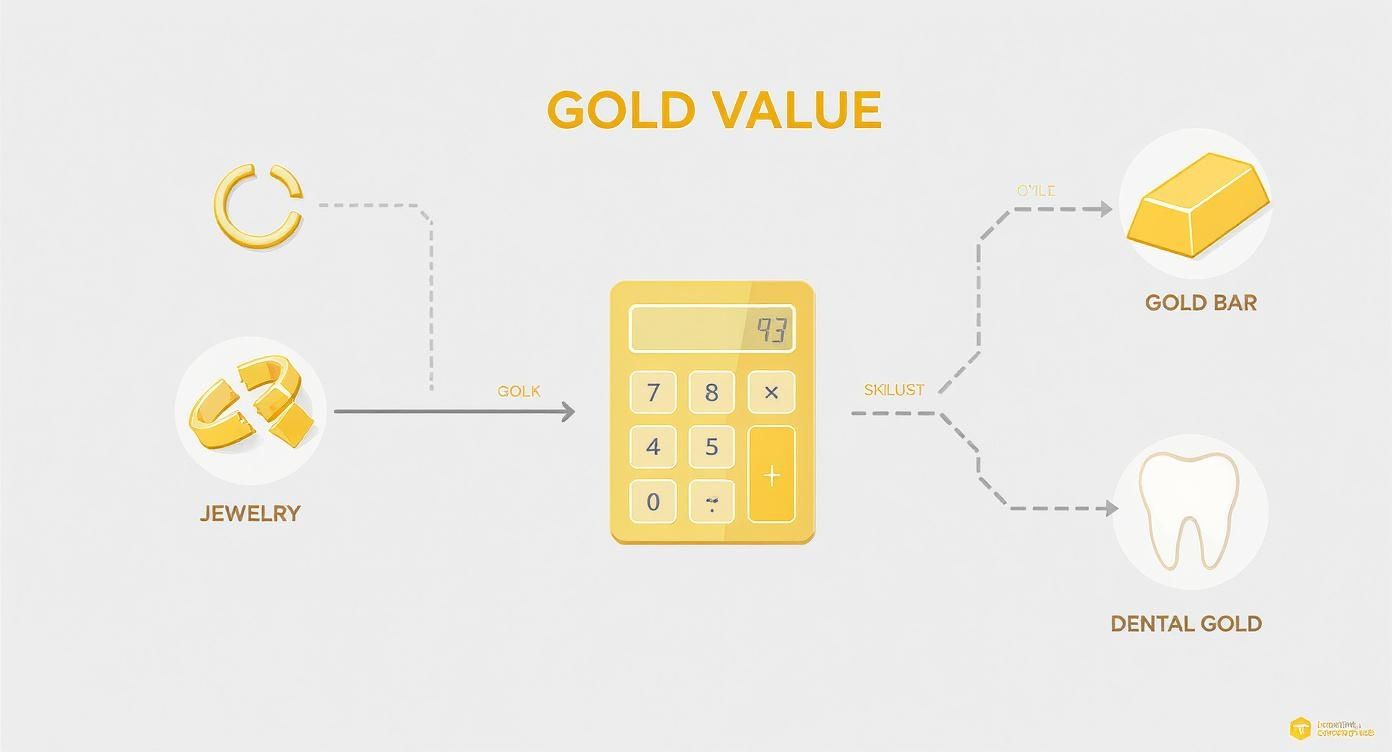 Infographic about gold melt value calculator