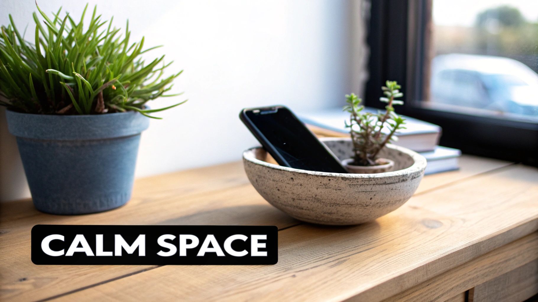 Woman sitting peacefully by the water, looking contemplative.