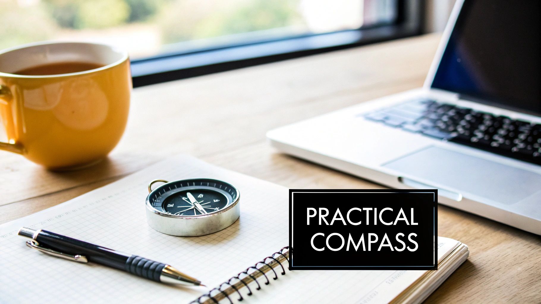 A person holding a compass, symbolizing values as a guide in life.