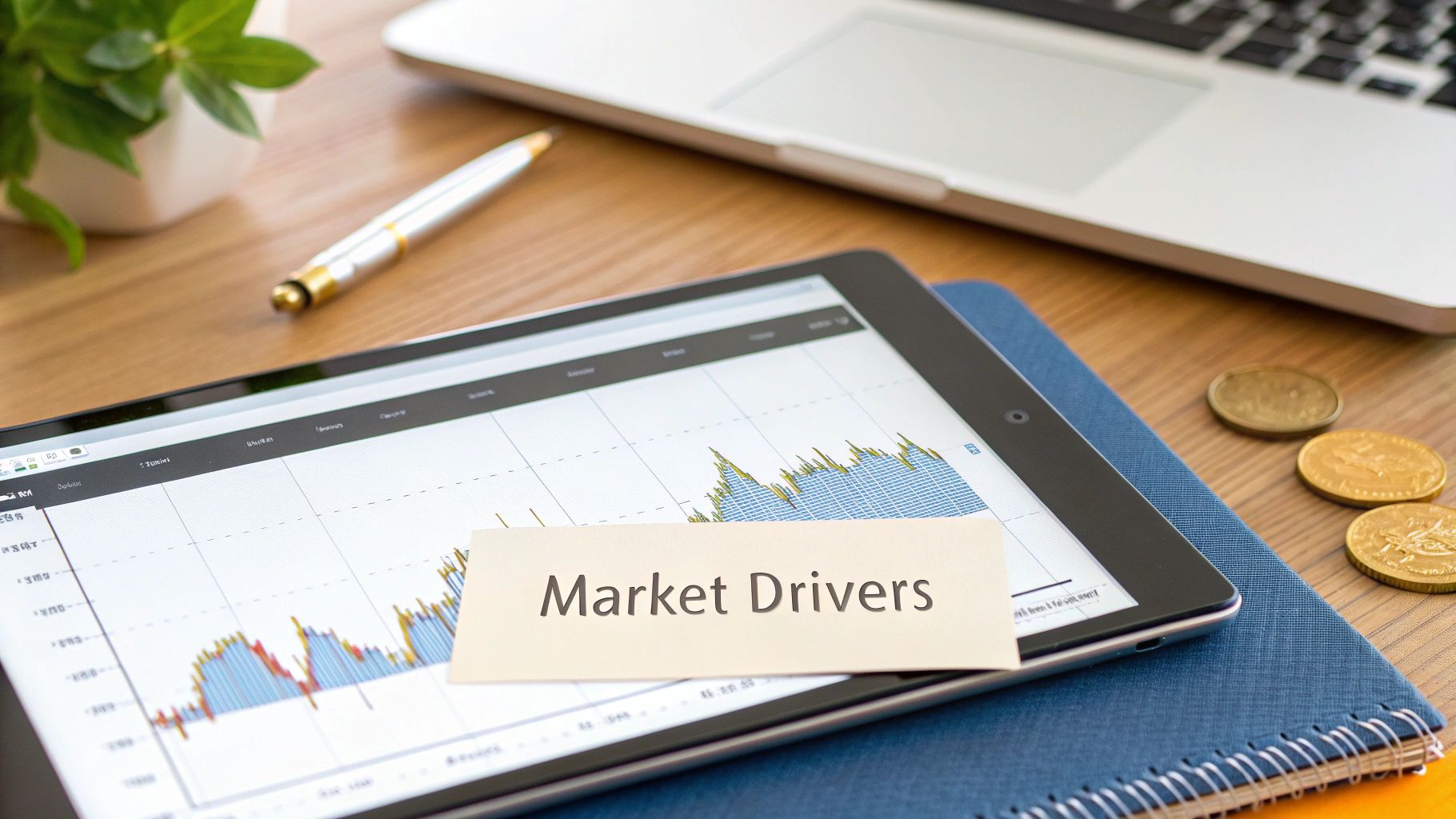 A dynamic chart showing fluctuations in a global gold market