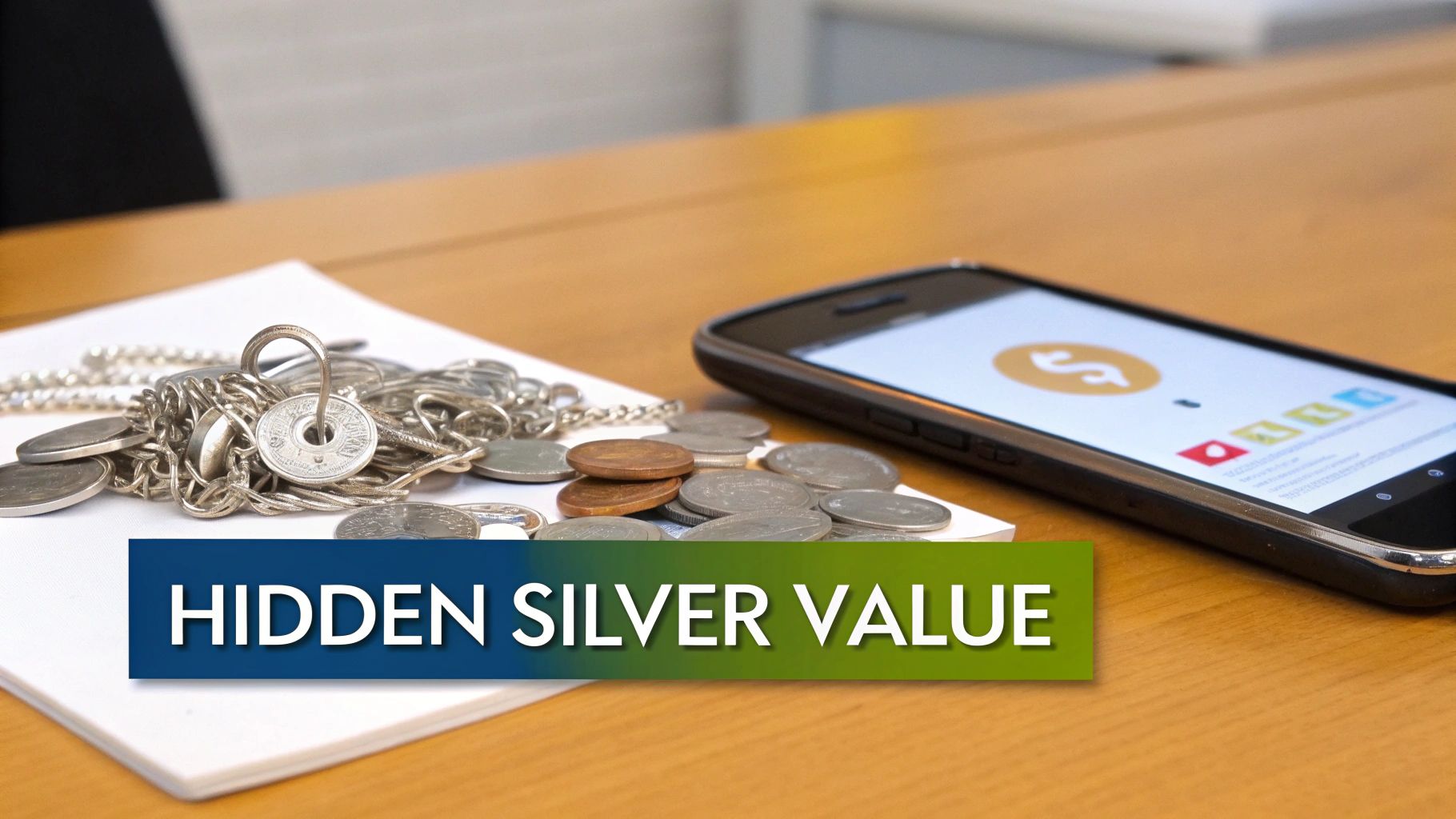 A collection of scrap silver items including jewelry and silverware ready for valuation.