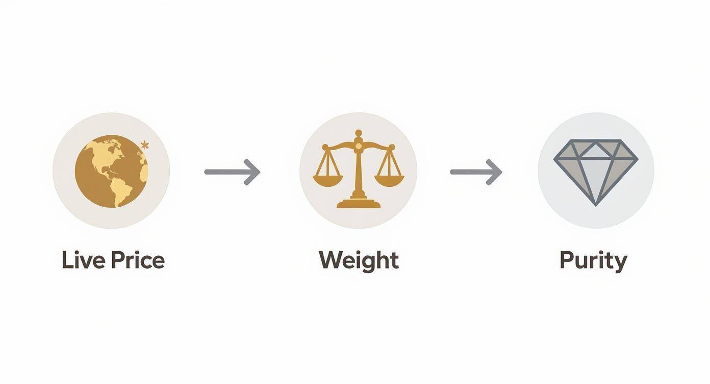 Infographic about gold price calculator today
