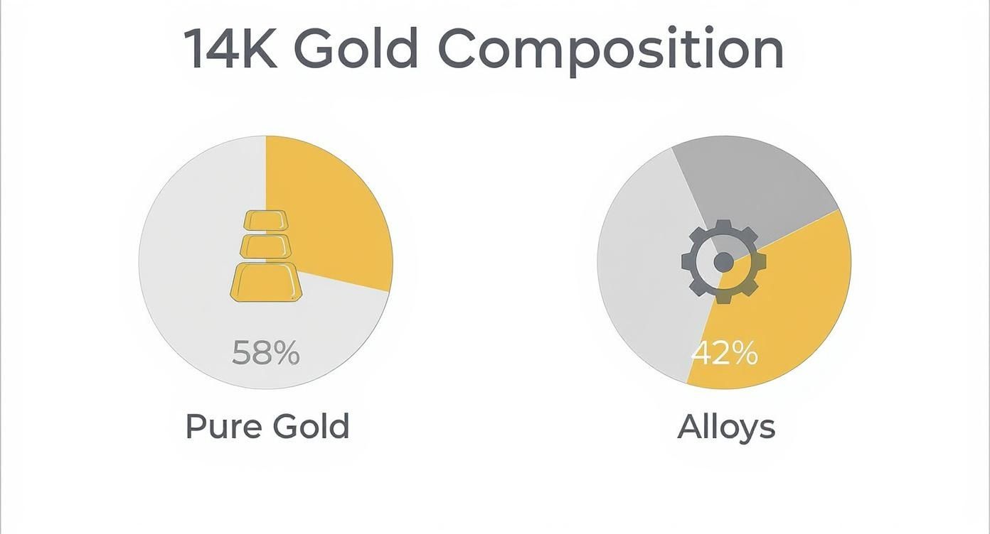 Infographic about 14 karat gold worth per gram