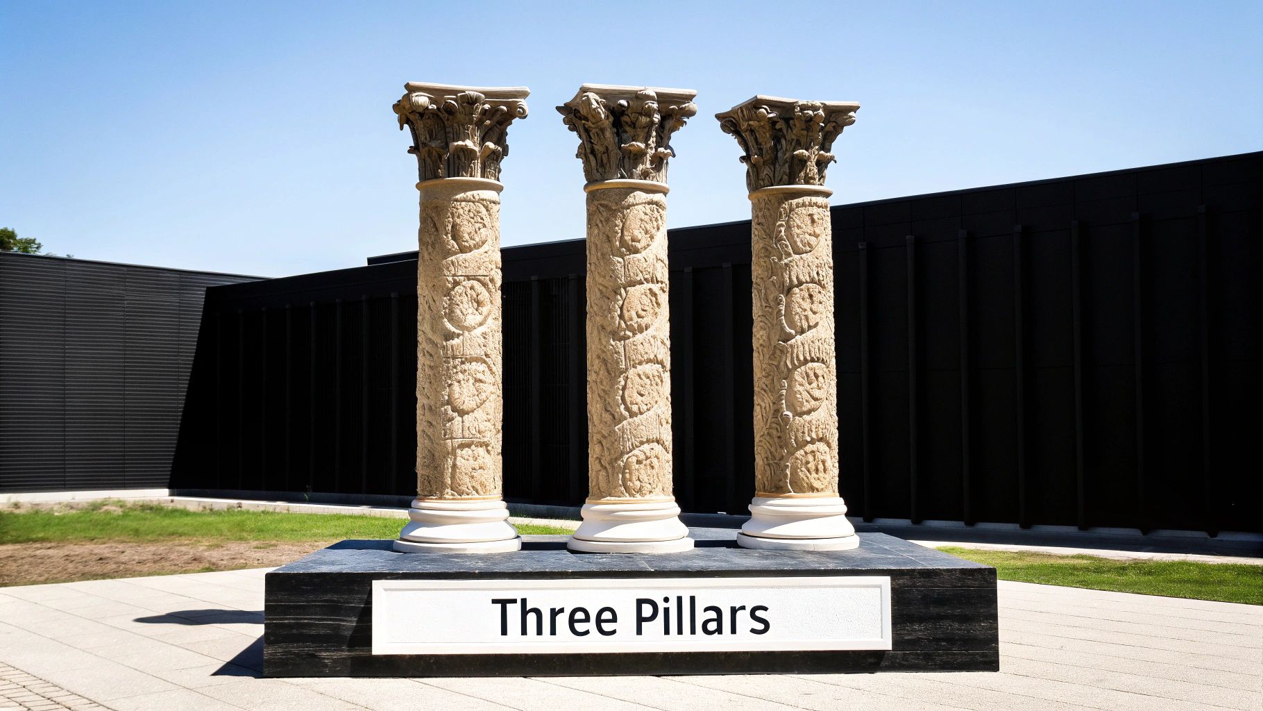 Three friends laughing together on a mountain peak, symbolizing connection, contribution, and coherence.
