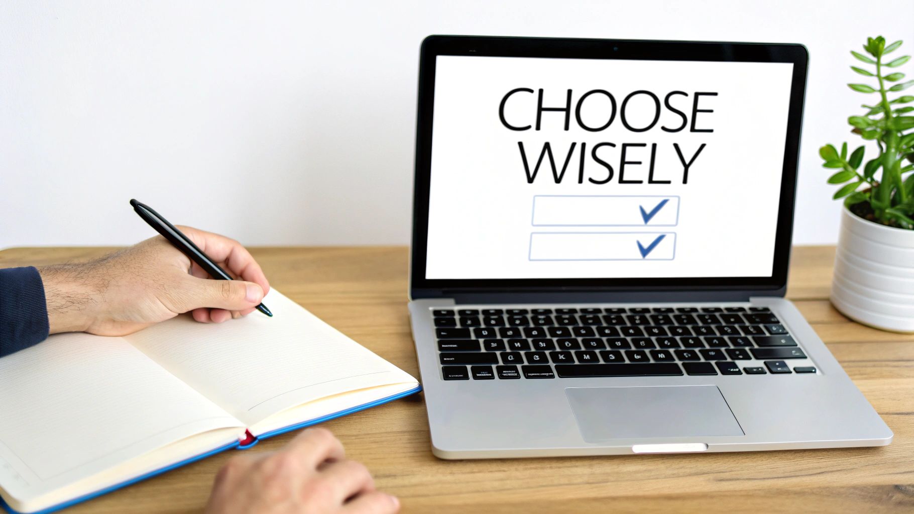 A person comparing two different compasses, symbolizing the choice between different life purpose quizzes.
