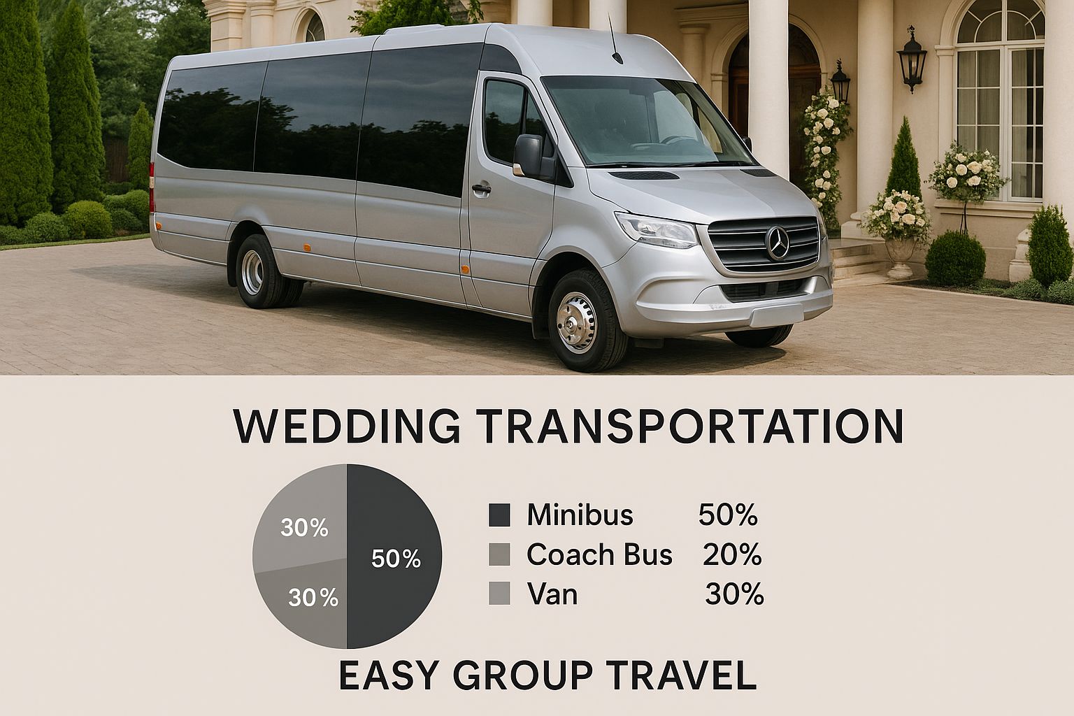 Infographic about minibus hire for weddings