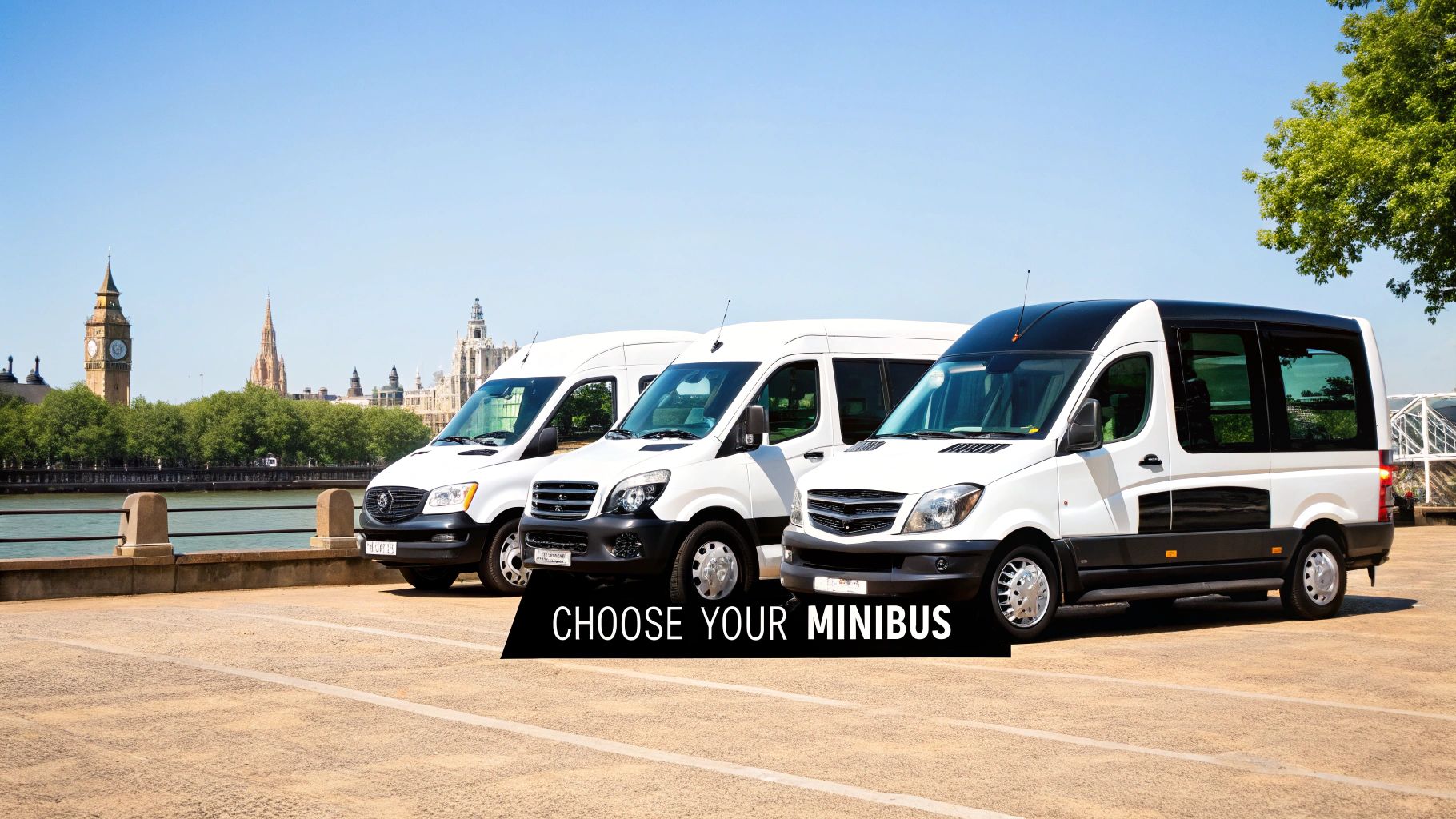 A group of friends smiling inside a comfortable minibus from West London Minibus Hire, enjoying their trip in London. Title: Enjoying minibus hire London with West London Minibus Hire. Alt text: Happy passengers inside a minibus hire London vehicle from West London Minibus Hire.