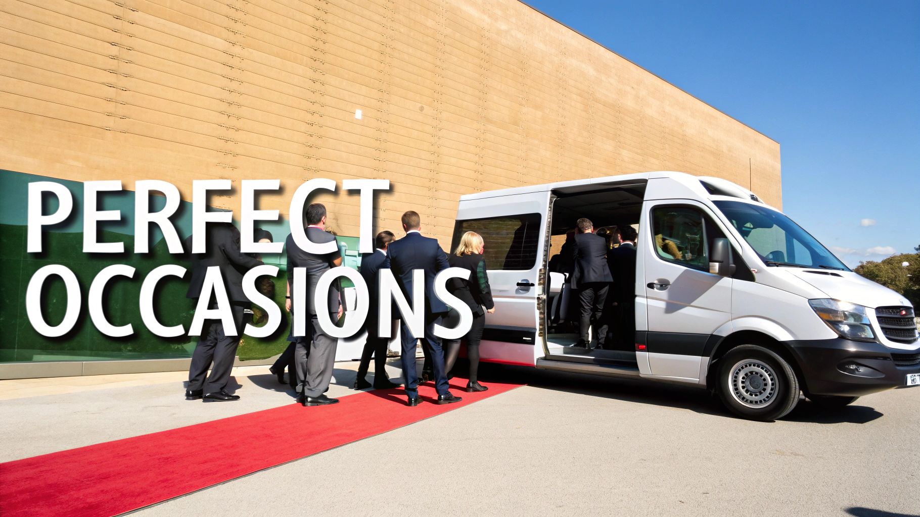 A group of friends enjoying a day out in London with a 16-seater minibus