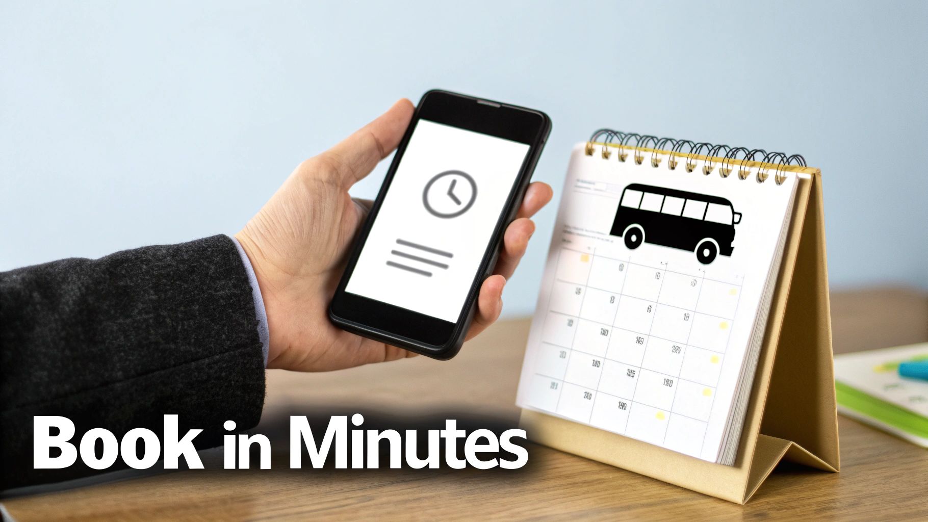 A person booking a minibus on a laptop. Title: Easy Booking Process for Minibus London Hire. Alt: A close-up of hands typing on a laptop, completing the online booking form for a minibus london hire with West London Minibus Hire.