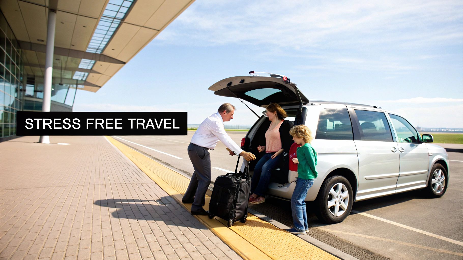 A happy family using West London Minibus Hire for their London minivan hire, standing by the vehicle.