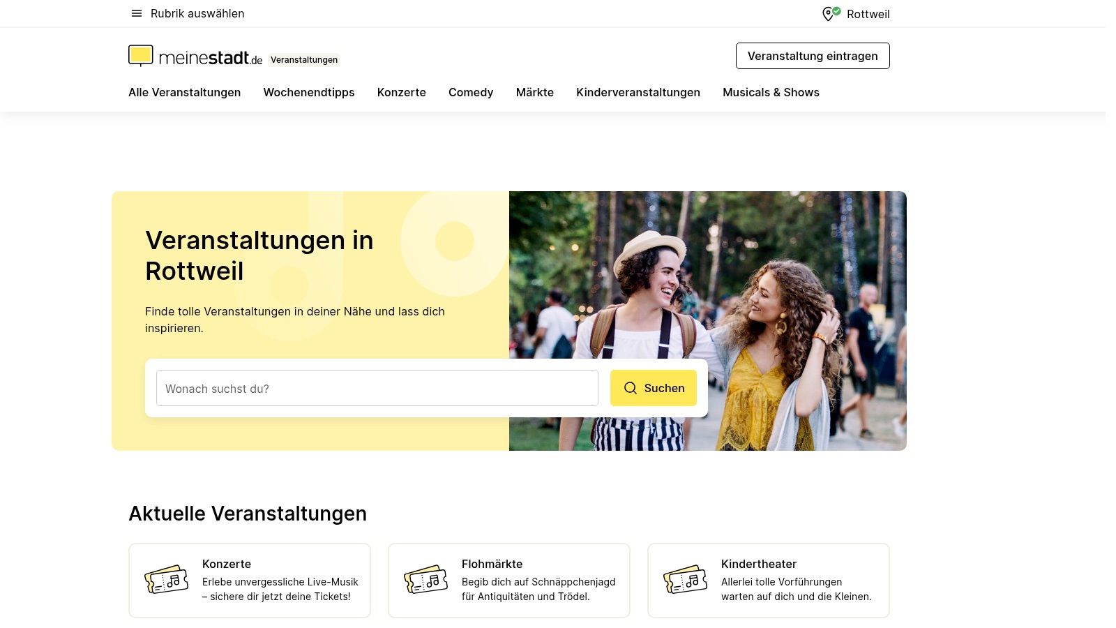 meinestadt.de – Veranstaltungsübersicht 'heute/morgen' für Rottweil