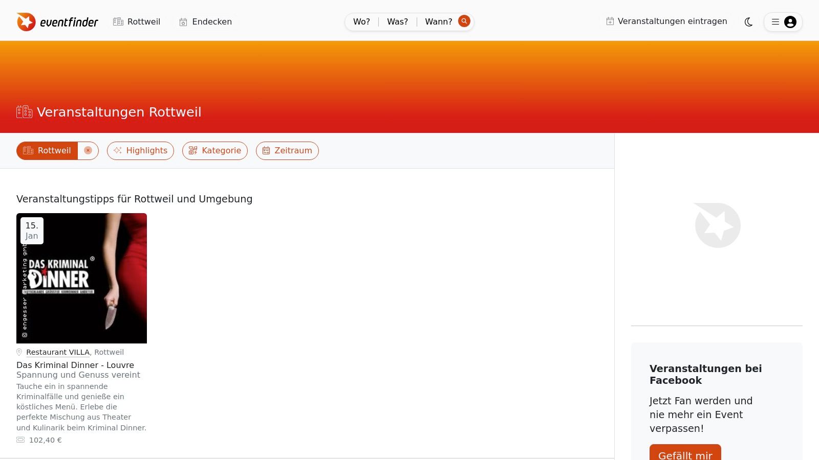 eventfinder.de – Veranstaltungskalender Rottweil