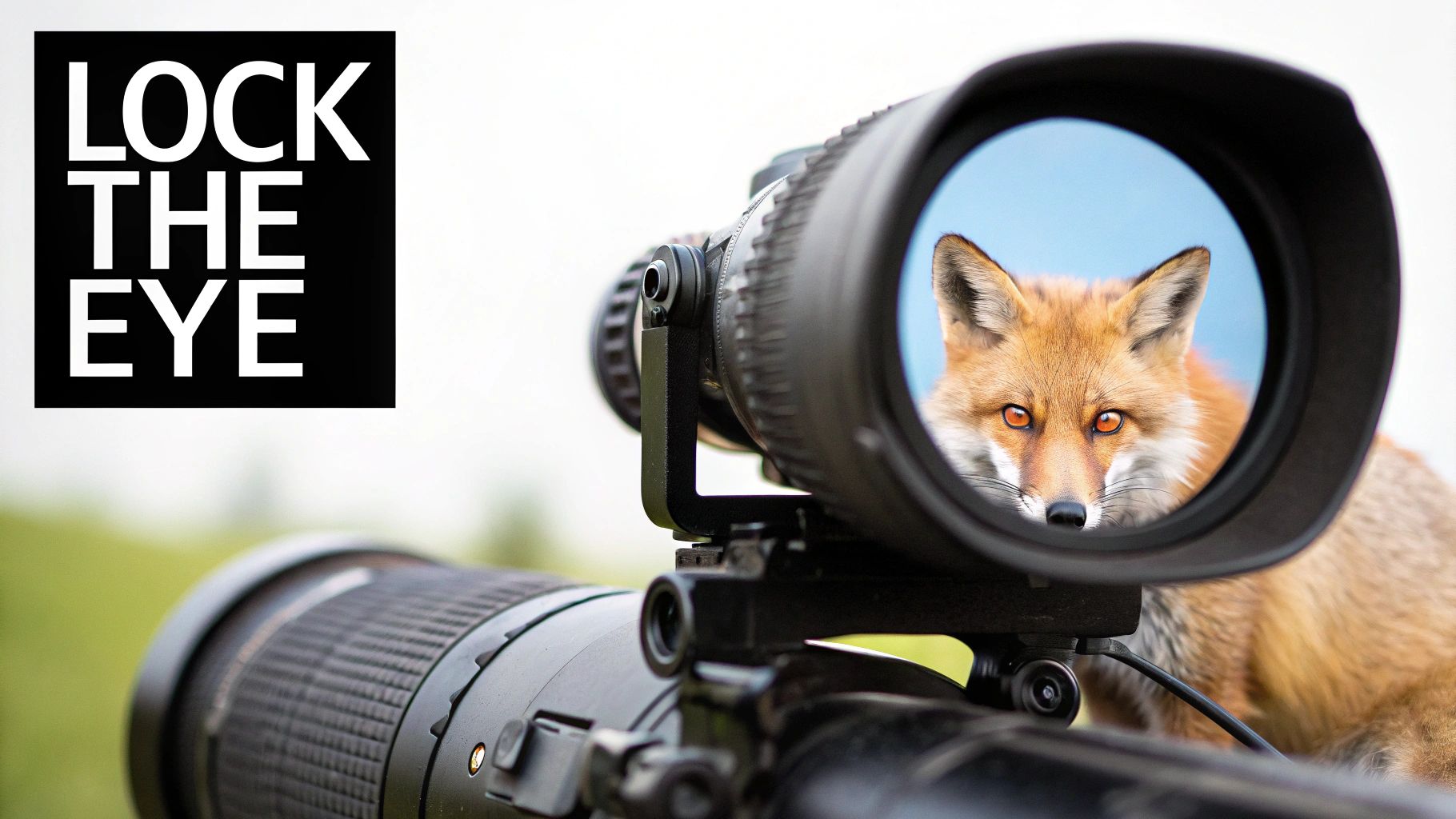 Photographer adjusting camera settings in a natural environment.