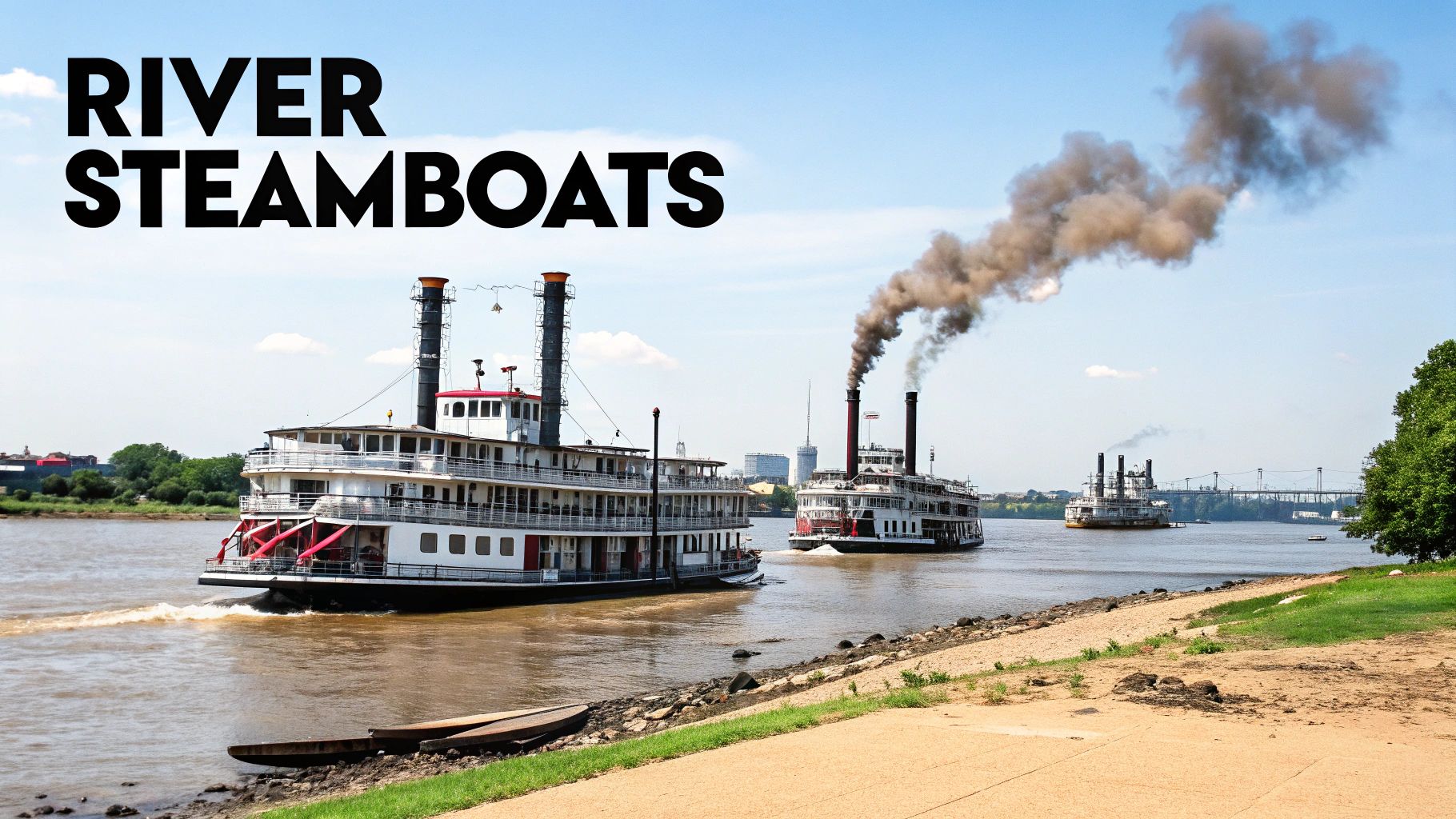 Steamboats on the Mississippi (1890) by George David Coulon